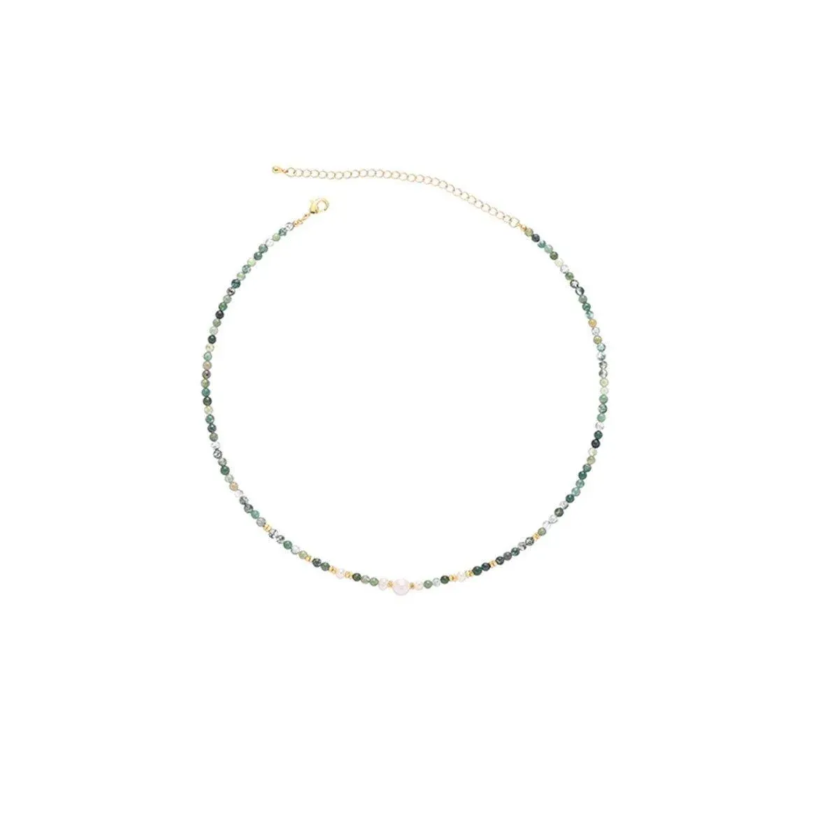 Retro Fashion Style Natural Stone Design Necklace for Women Vintage Jewelry - No pendant