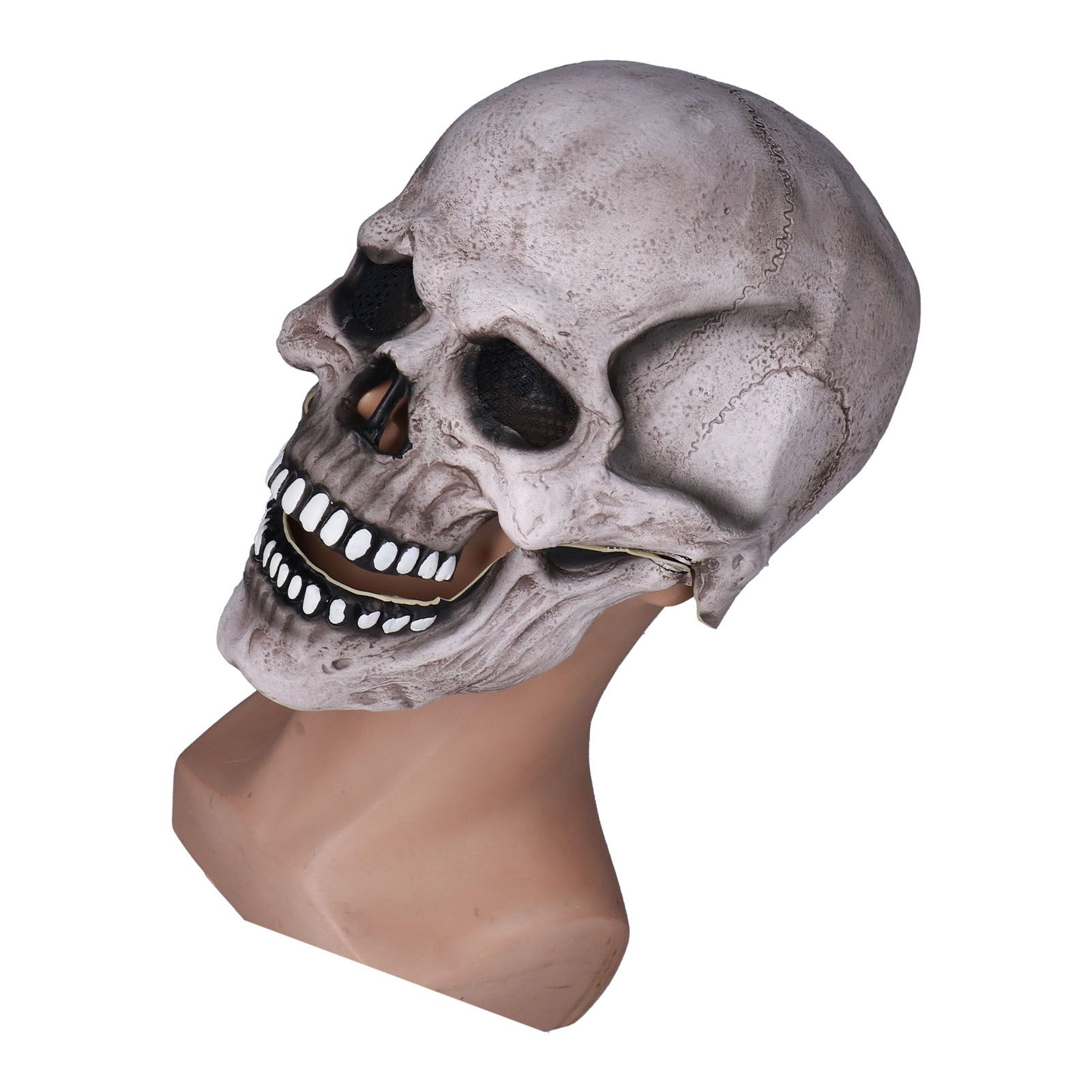 Scary Skull Mask with Movable Jaw Flexible Latex Halloween Costume Party Props Cosplay AccessoryDark Gray โ image 6