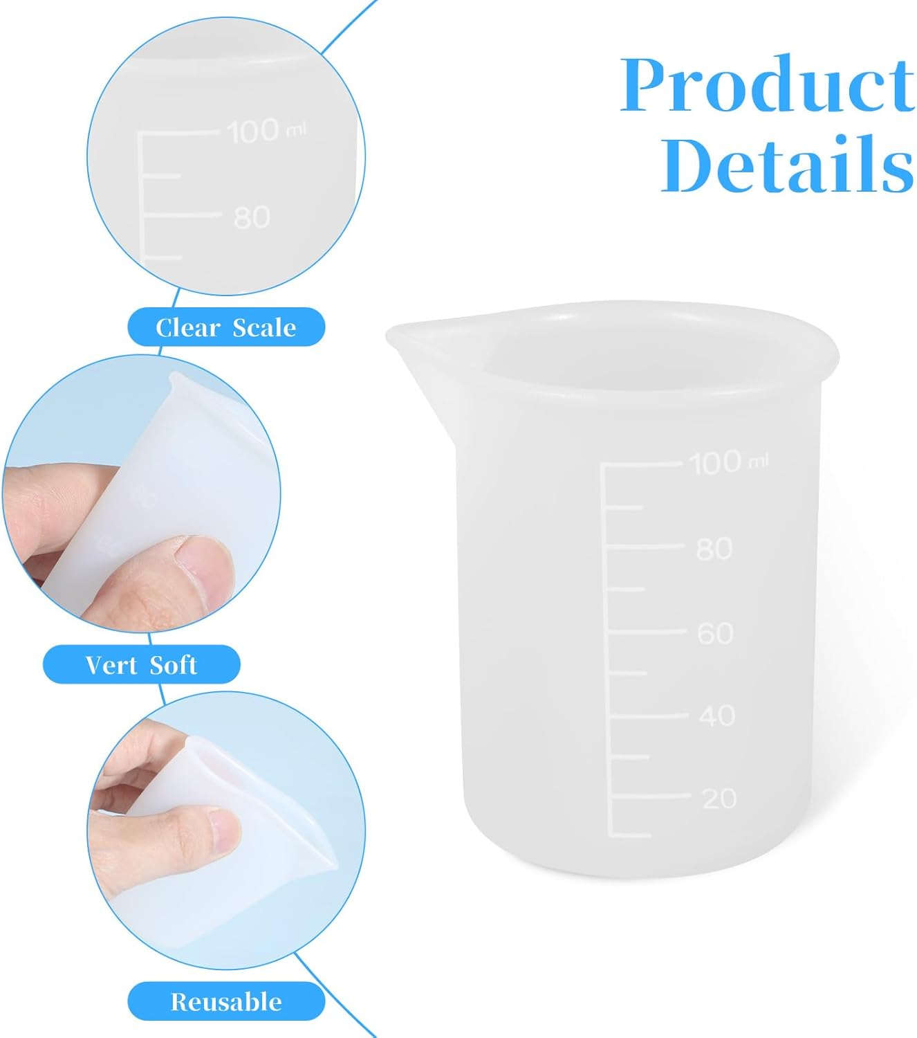 2Pcs Silicone Laundry Detergent Cup, Laundry Detergent Measuring Cup, Silicone Dispenser Cups Reusable for Liquid Flexible Washable Liquid Measuring Cups for — image 2