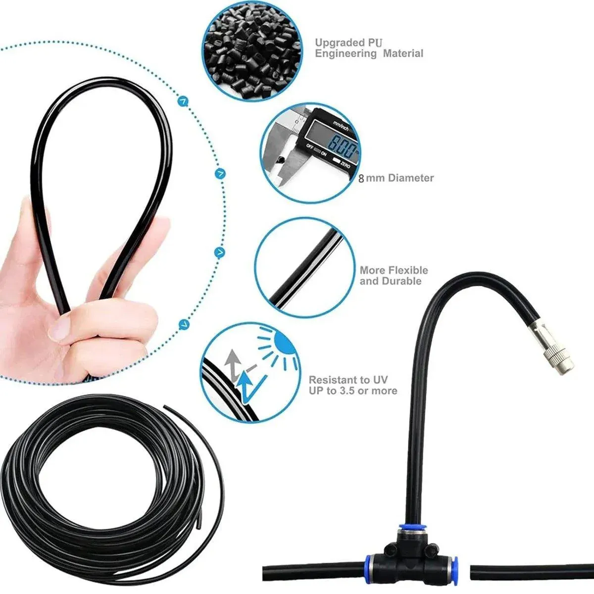 5M 10M 20M Garden Watering System Adjustable Spray Irrigation Hose Sprinkler - 5m — image 6