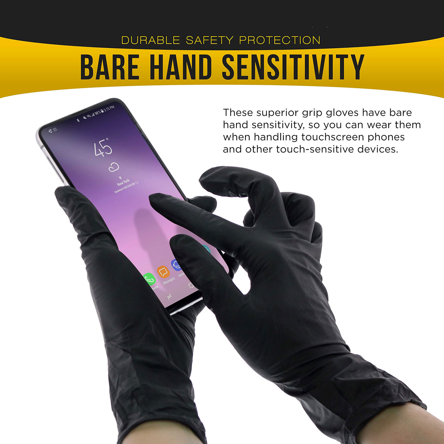 100x Nitrile Black Industrial Mechanic Tattoo Food Disposable Gloves Medium — image 6