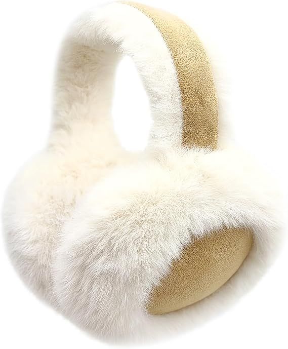 Ear Warmers - Foldable Women's Winter Earmuffs - Plush Faux Fur - Soft and Warm - Suitable for Outdoor Use - Cold Weather Protection