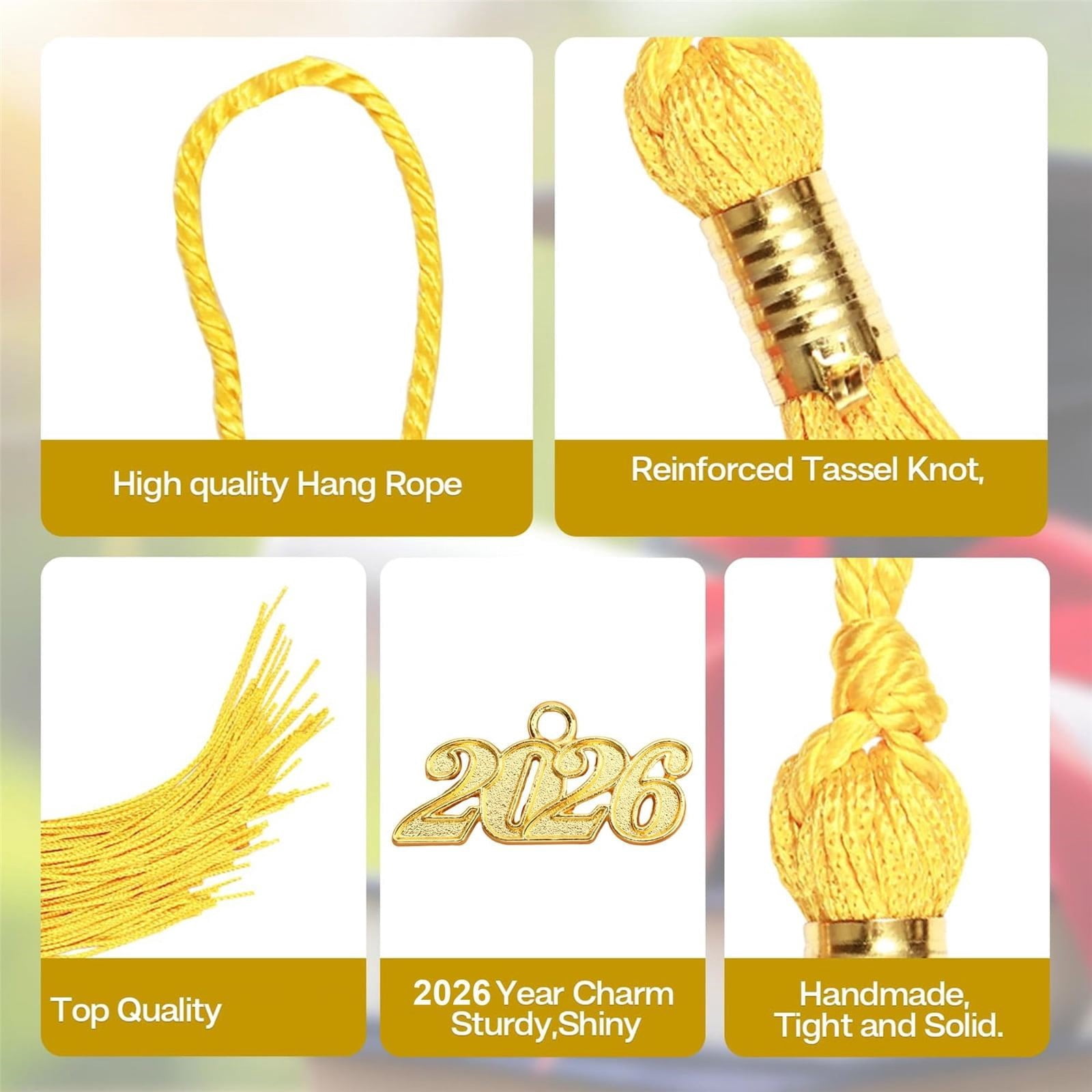 2026 Tassel Graduation, White Graduation Tassel, Tassel Charms for Graduations Cap Decorations, Tassels Memorial Grad Cords Class of 2026 High School Graduate — image 5