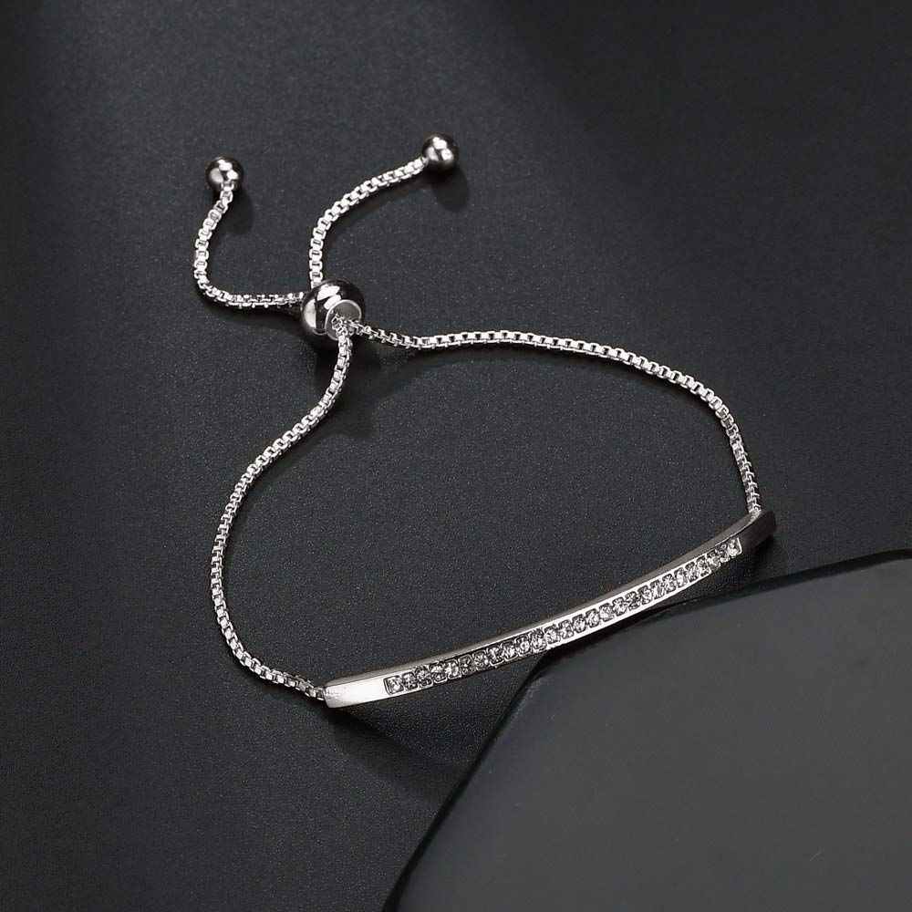 Fashionable silver women's bracelet, exquisite sliding buckle bracelet jewelry, adjustable women's bracelet — image 5