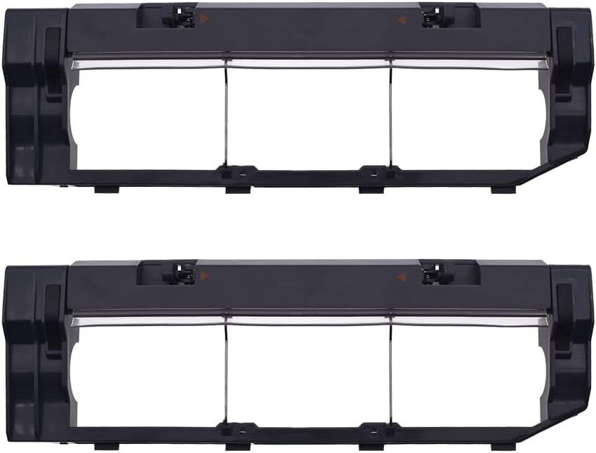 Main Brush Cover Replacement Compatible with S6 MaxV/Pure, S6, E4, S4 Max, S4, S5 Max, S5, E35 and E2 Robot Vacuum Cleaners, Black, 2-Pack