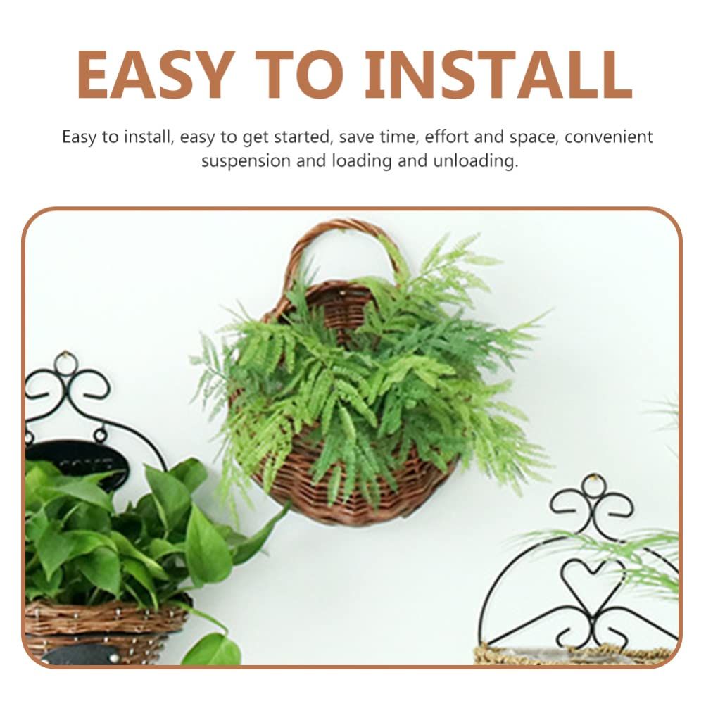 2Pcs Round Hanging Planter Burlap Flower Basket Flower Hanging Basket Wall Hanging Garden Planter Rattan Storage Basket Round — image 5