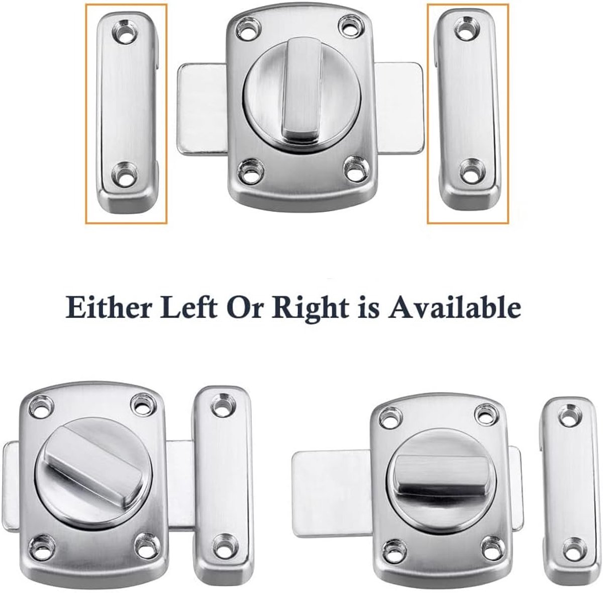 pieces - Door locks - swing door locks - zinc alloy door locks - bathroom door lock - security lock - door bolt - for home security, bathroom, bedroom, toilet โ image 6