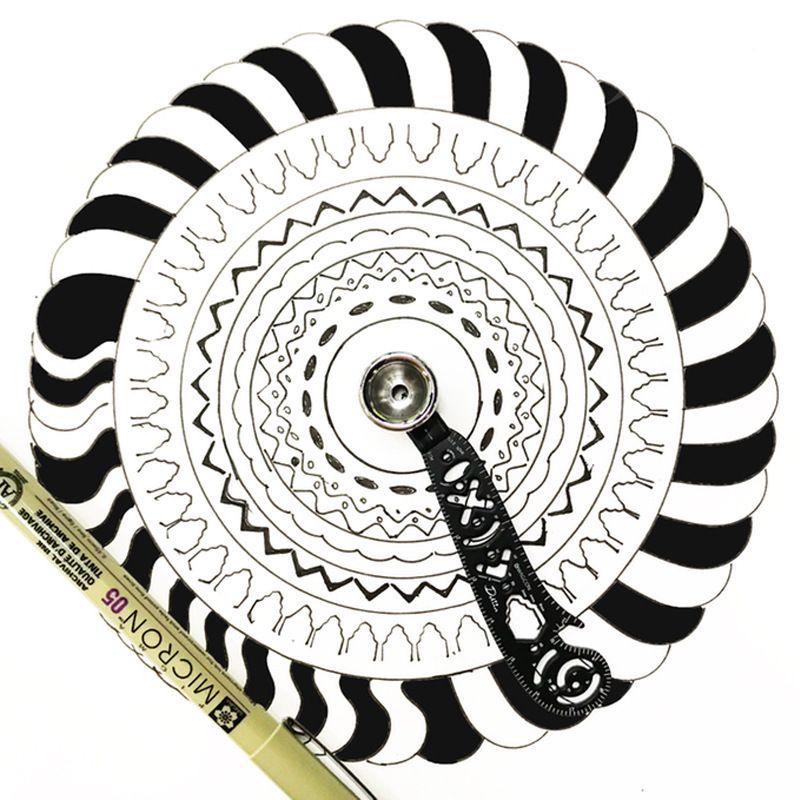 Multifunction Drawing Tool All in One Versatile Drawing Architect Scale Ruler Mini Compass Protractor Combo — image 3