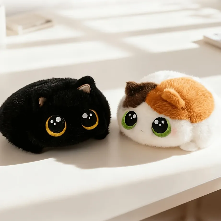 ✨ Kawaii Big-Eyed Cat Plushie | 15cm Palm-Sized Soft Stuffed Toy | Calico & Siamese Multi-Color Styles, Adorable Desk Pet & Cuddly Companion!/Siamese cat — image 3