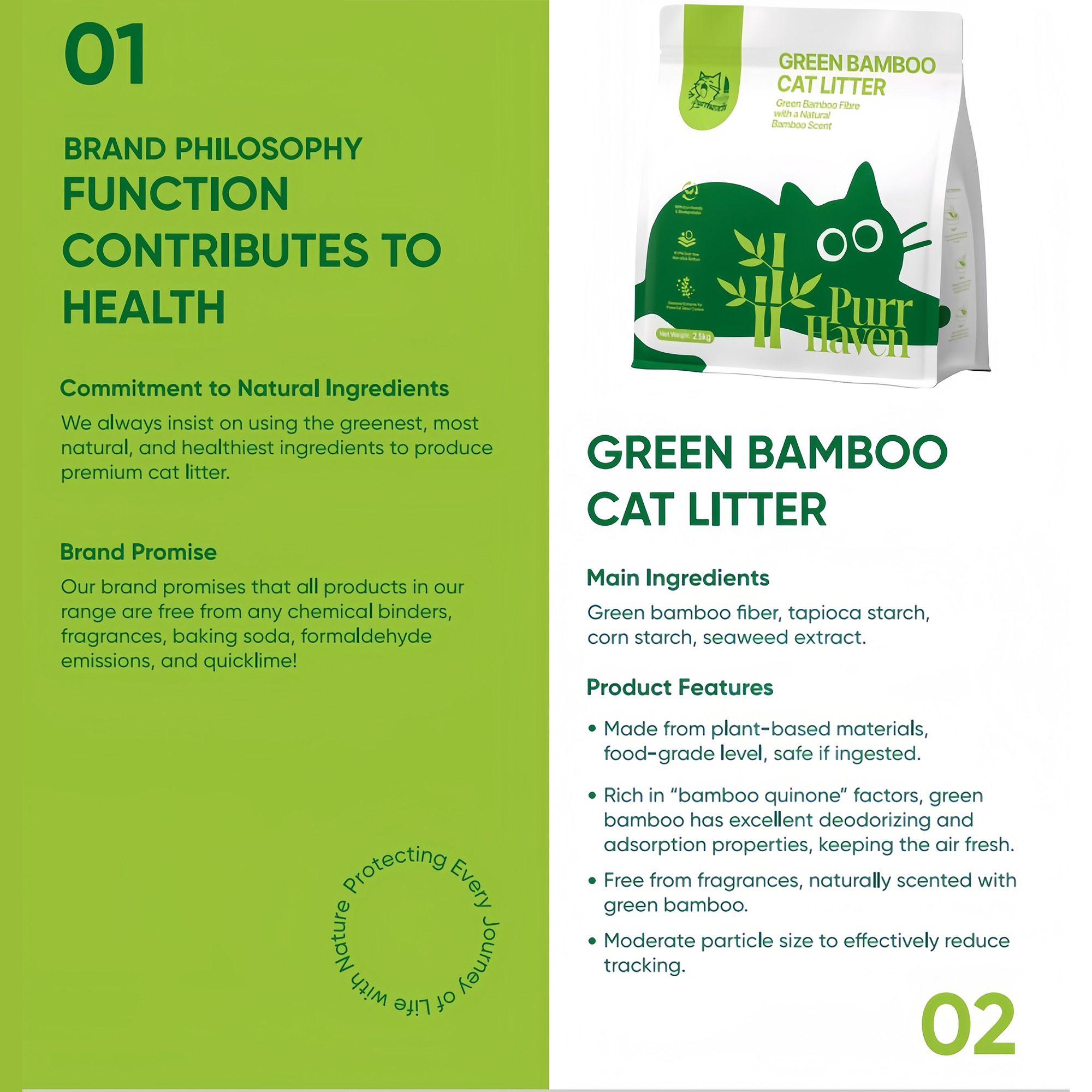 PurrHaven Bamboo Clumping Cat & Kitty Litter, 7.5kg (3 Pack),Dust Free,Natural Flusable,Easy to Clean,Odour Neutraliser,Rapid Liquid Absorption,Non-Toxic โ image 5