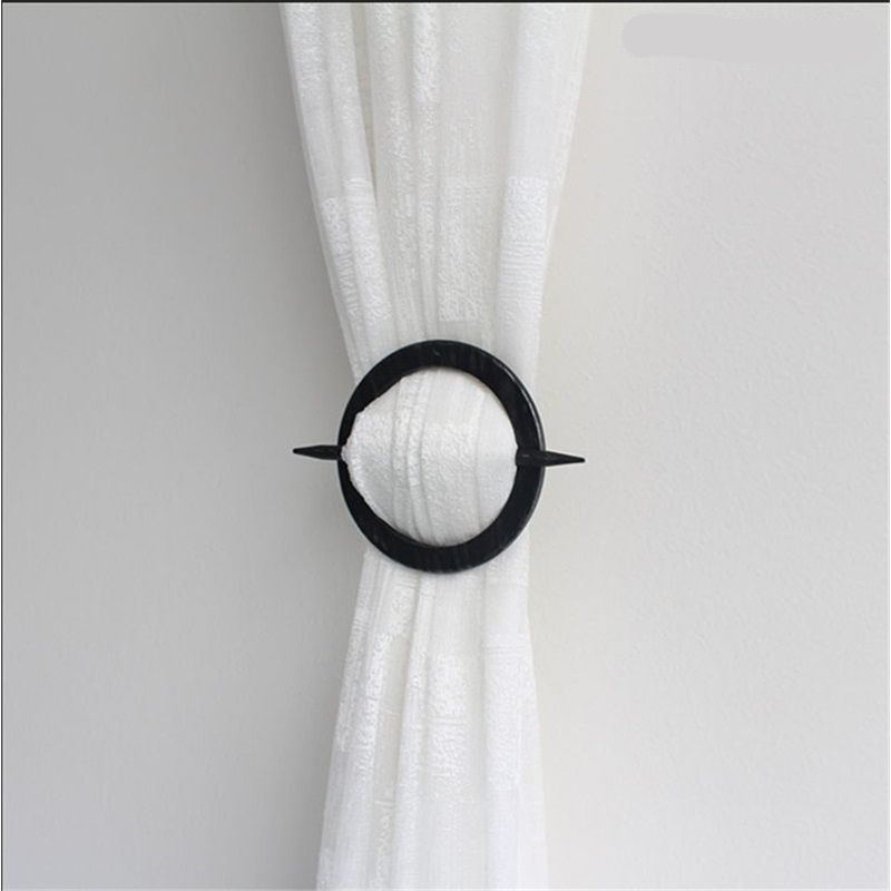 Curtain Tiebacks, Distressed Wooden Curtain Hook, Handmade Rustic Decorative Curtain Holdbacks, Window Drape Binds Hand Carved with Rustic Finish Drapery โ image 4