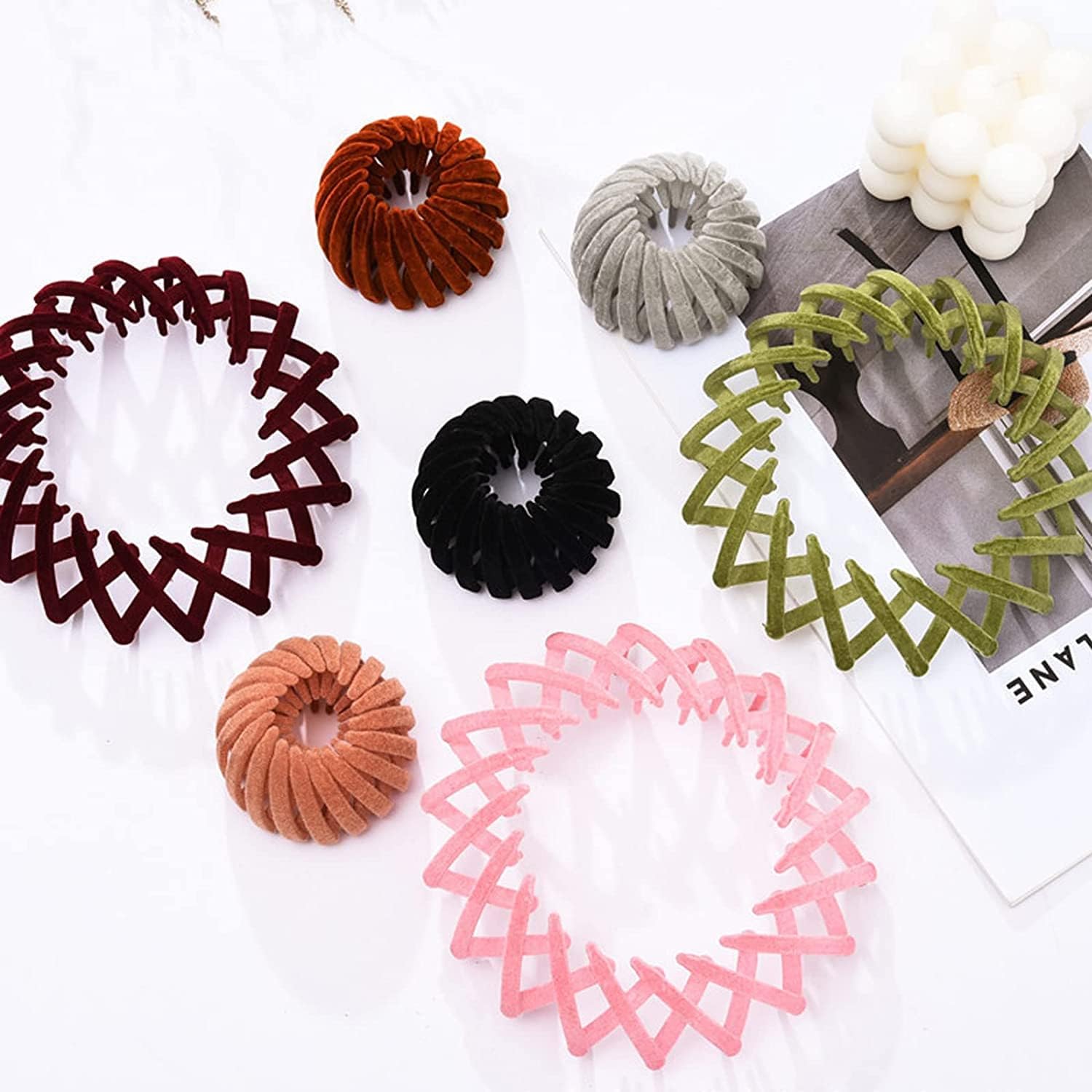 7PCS Bird Nest Magic Hair Clip, Lazy Birds Nest Plate Hairpin for Women and Girls Velvet Fabric, Anti-Skid Design, Compatible with Thin and Thick Hair โ image 5