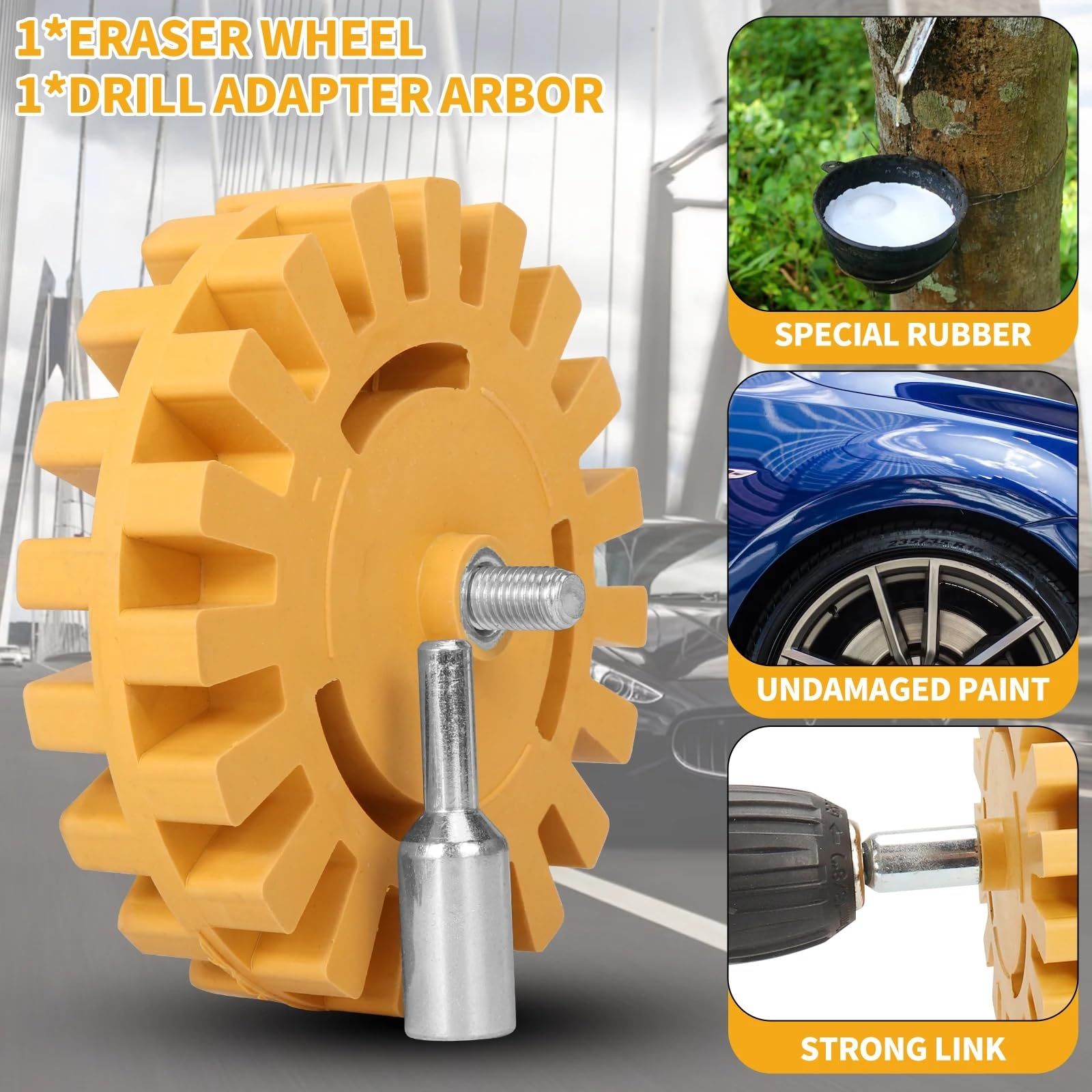 Car Sticker Decal Remover Rubber Eraser Wheel 4 Inch Auto Repair Auxiliary Cleaning Abrasives for Car Wheel Paint Polishing โ image 5