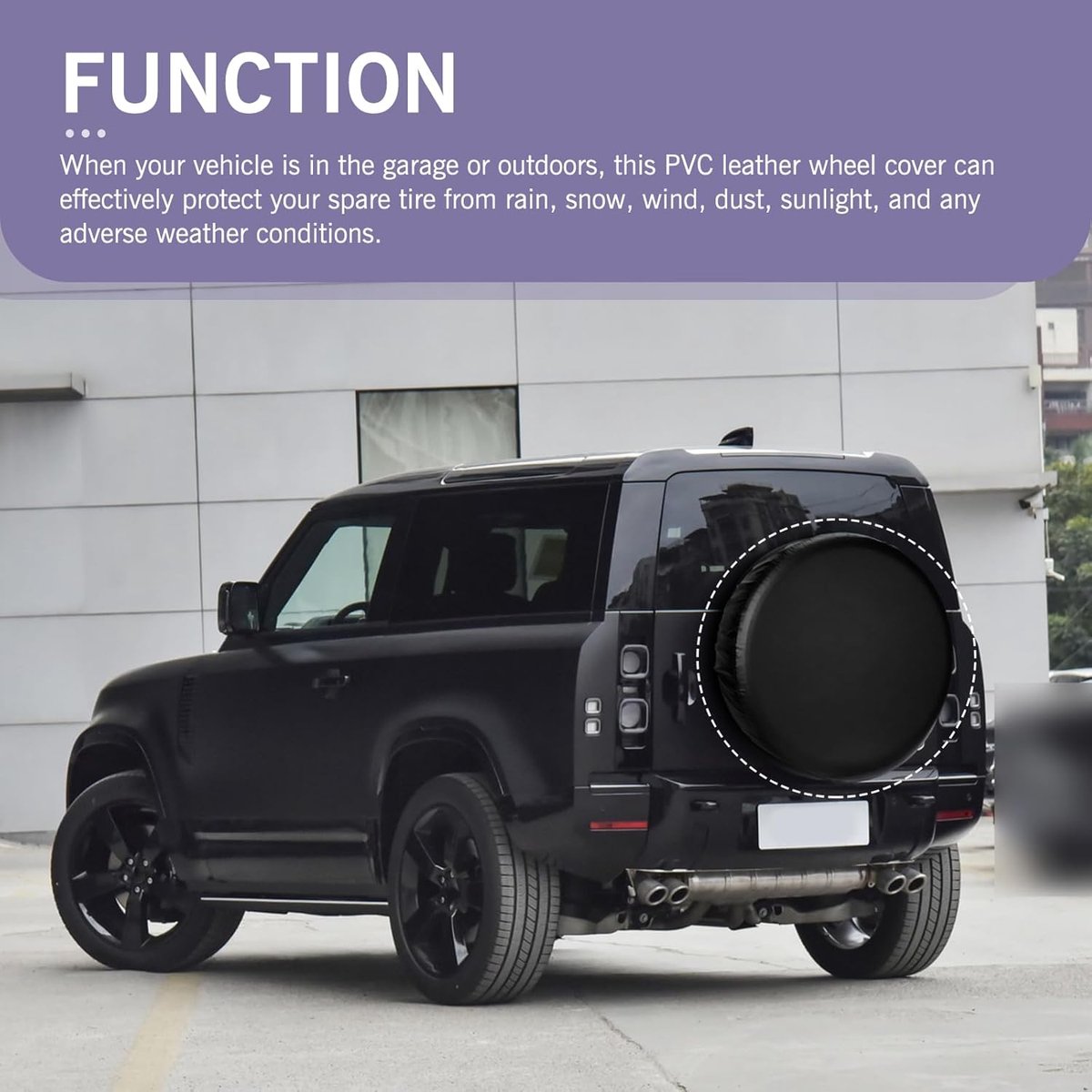 Tire cover - 14 inch - Tire covers - Spare tire cover - Tire dust cover - Spare wheel dust cover - Car tire protective cover - Spare wheel protective — image 4