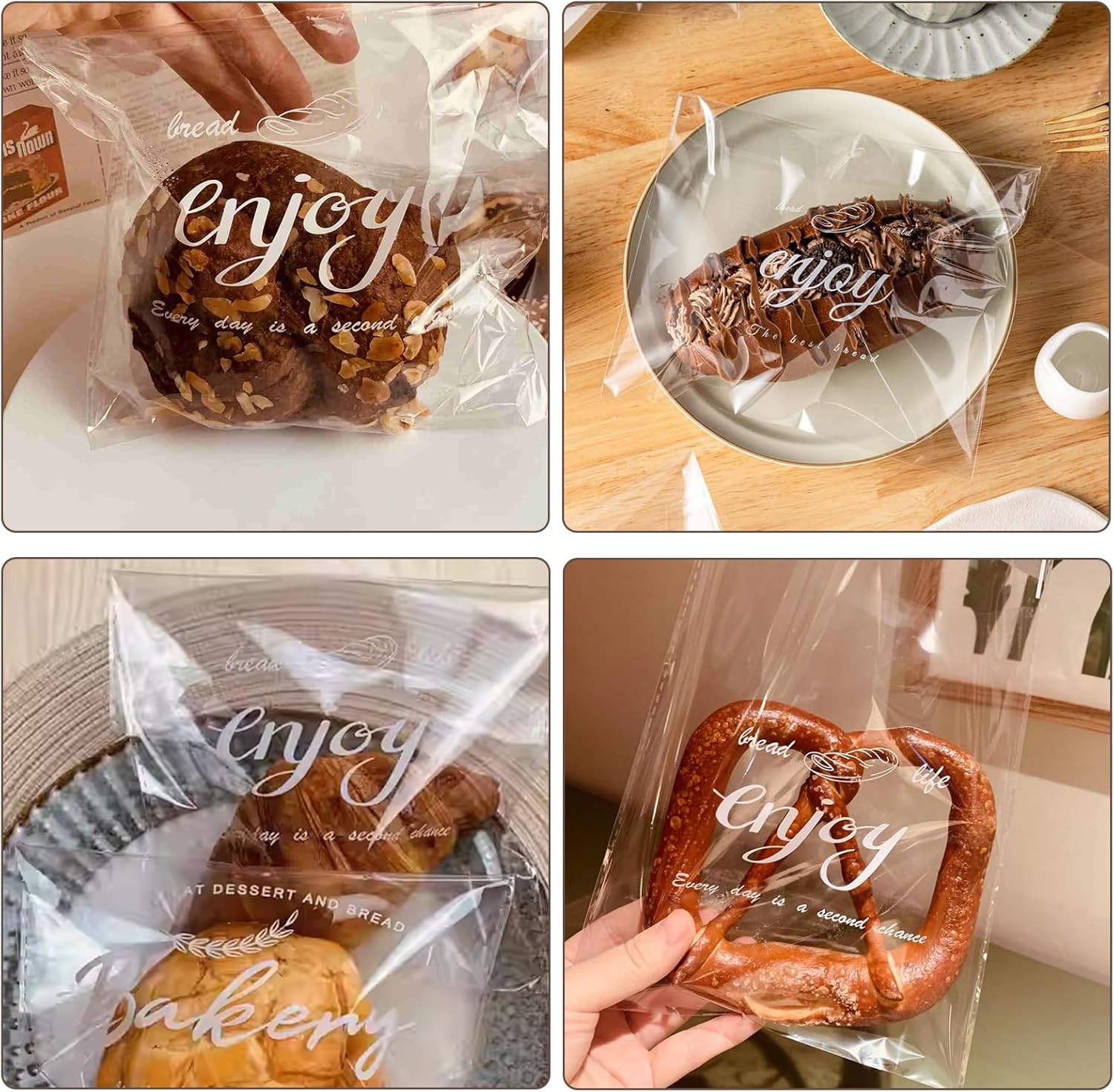 Clear Self Sealing Cellophane Bags, 5 × 7 Inch Cookie Treat Bags, 200 Pcs Resealable Cellophane Bag for Packaging Cookies, Gifts, Products, Pastry, Candy — image 6