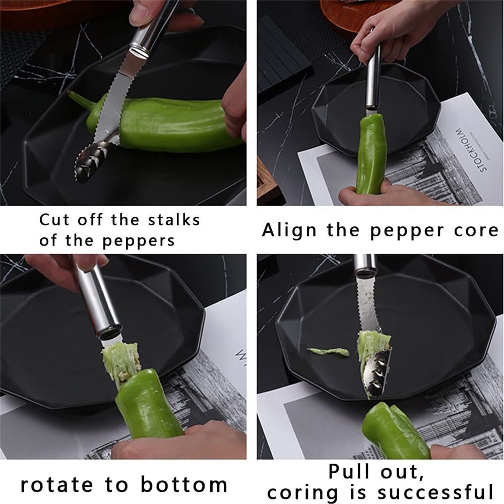 Stainless Chili Pepper Roasting Rack and Corer Set, Stainless Steel Drumstick Chicken Wings Roaster for BBQ Smoker and Oven — image 5