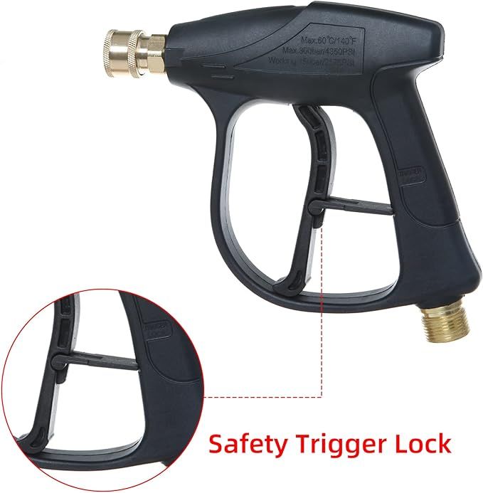 High Pressure Washer Gun 3000 PSI Max, Power Washer Short Gun with 1/4 Inch Quick Connector — image 4