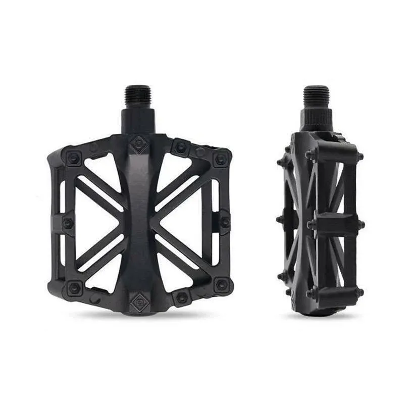 Bike Pedals Alloy Mountain Road MTB Colored Bicycle Nonslip Cycling Pedals 9/16" - Black โ image 5