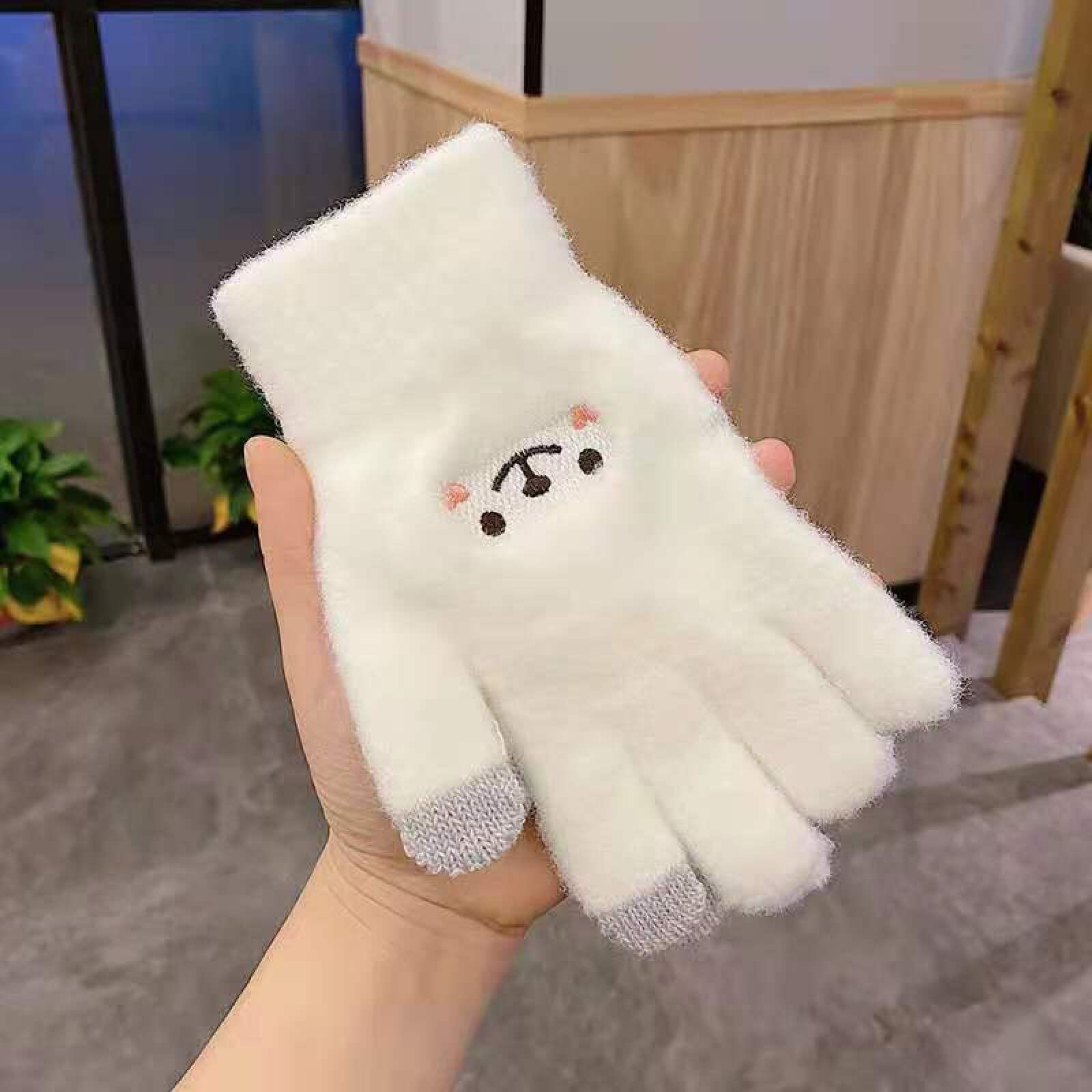 Gloves For Women Thickened Double-Layer Winter Warm Gloves Women'S Knitted With Velvet For Cold Protection โ image 3