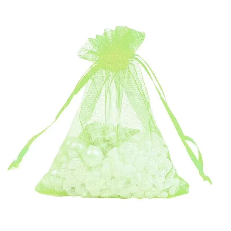 50PCS Organza Bag Sheer Bags Jewellery Wedding Candy Packaging Sheer Bags 9*12 cm - Fruit Green/50PCS