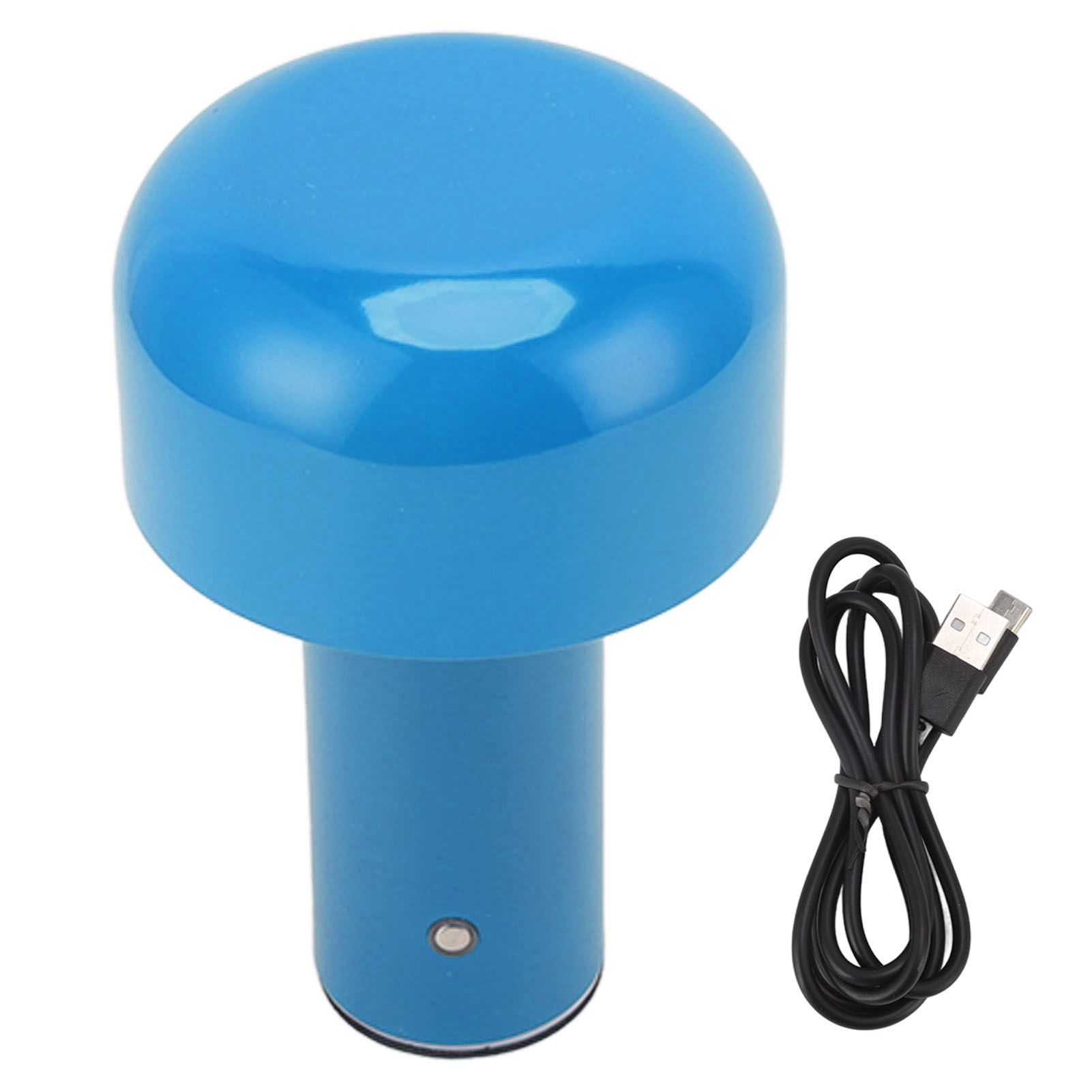 LED Desk Lamp Mushroom Design USB Charging 3 Color Temperature Touch Table Light for Restaurant Study Blue — image 2