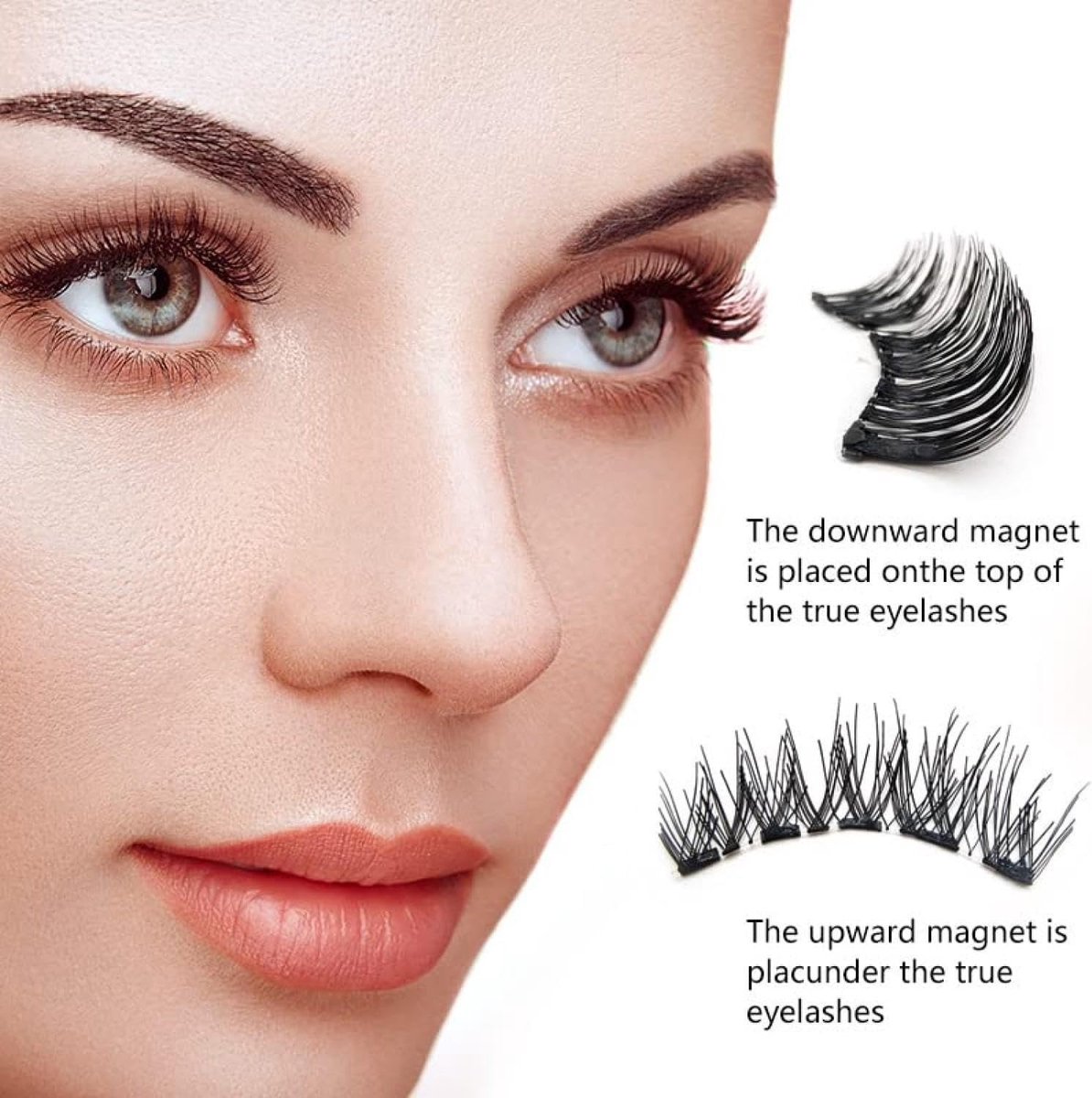 Magnetic False Eyelashes - With Clip - Reusable Magnetic Eyelash Set - False Eyelashes - Eye Makeup Lashes - 3D Magnetic Eyelashes - Long-lasting/Reusable — image 2