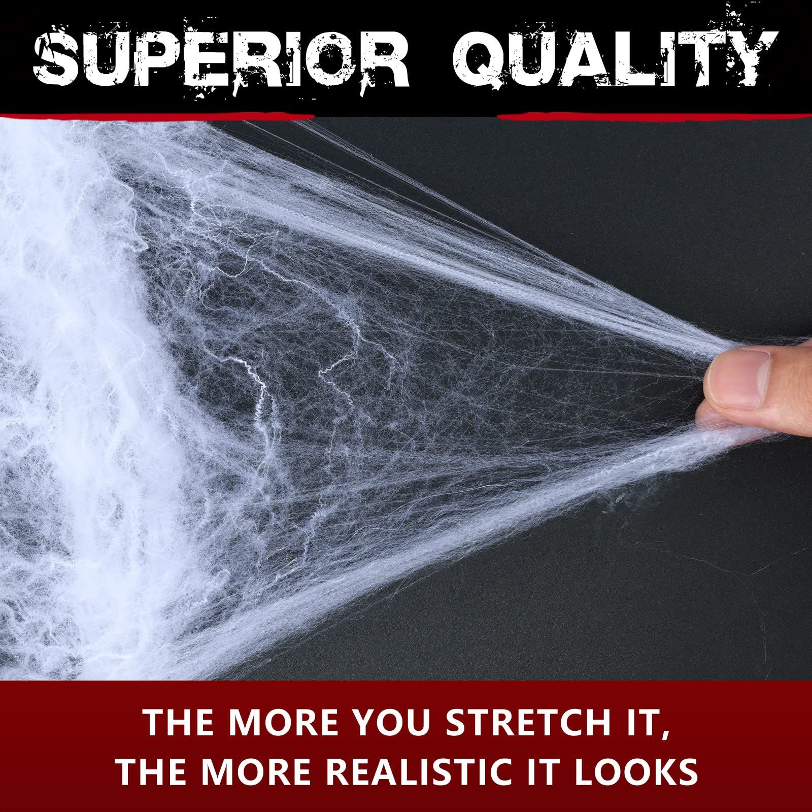 Spider Webs Halloween Decorations Bonus with 40 Fake Spiders, Super Stretch Cobwebs for Halloween Indoor and Outdoor โ image 2