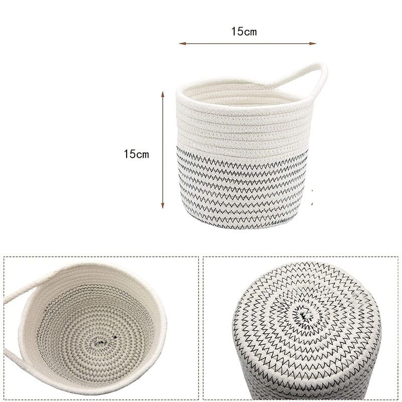 2 Pack Small Hanging Basket,wall hanging baskets with hooks,small hanging storage basket with handle for Porch Living Room Bedroom — image 3