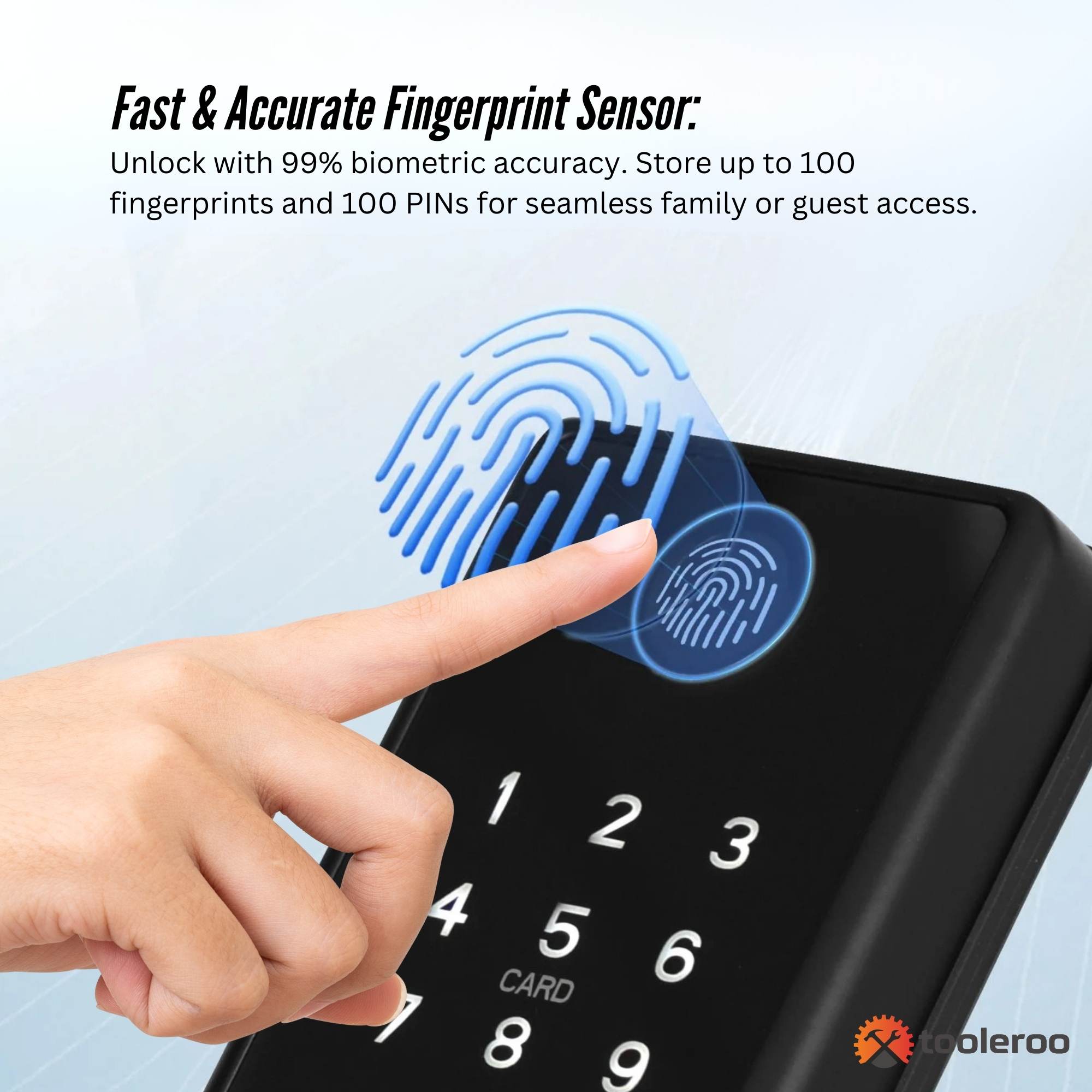 Tooleroo Digital Smart Door Lock Keypad - 5-in-1 Home Entry Security System β image 6
