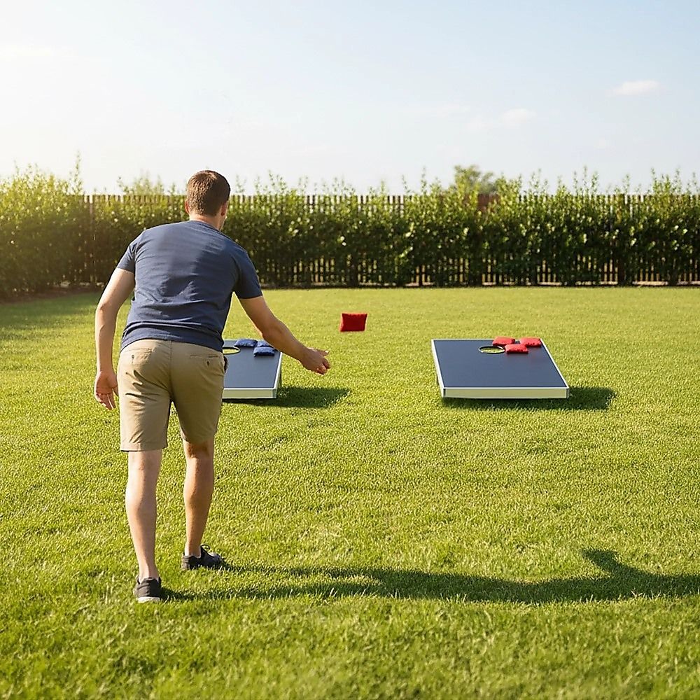 Bean Bag Toss Cornhole Game Set Aluminium Frame Portable Design — image 2
