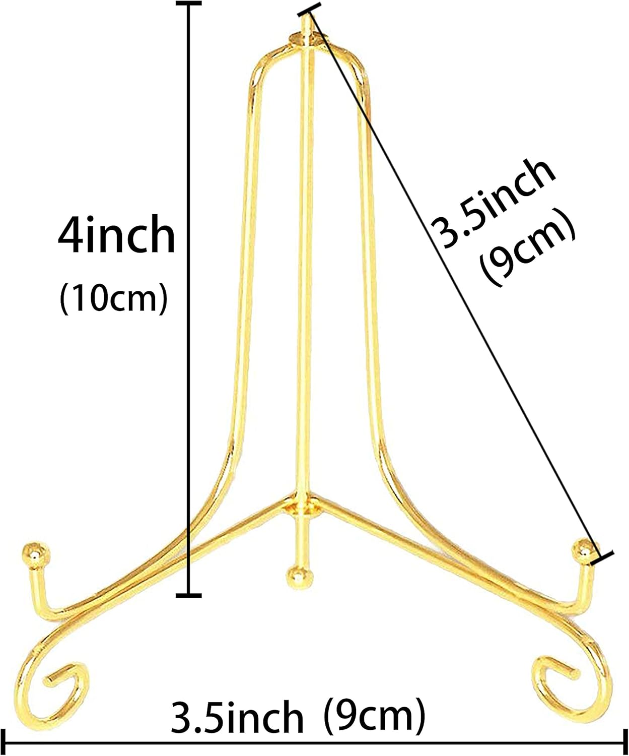 Plate Stands for Display 4 Inch - Decorative Plate Holder - Gold Metal Picture Stand for Table - Small Easels for Display Card, Photo, Mini Sign, and PSA Slab โ image 2