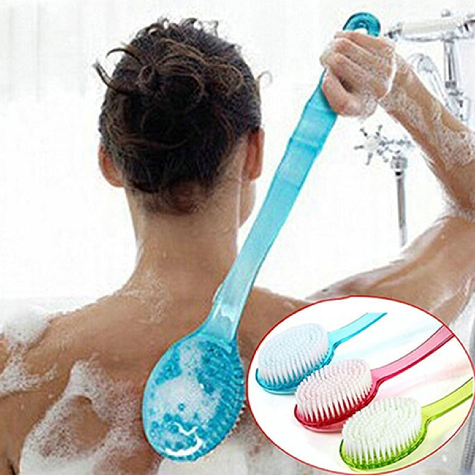 Long Handled Bath Shower Back Brush Body Scrubber Massager Skin Cleaning Tool Brush 2023 New Green โ image 2