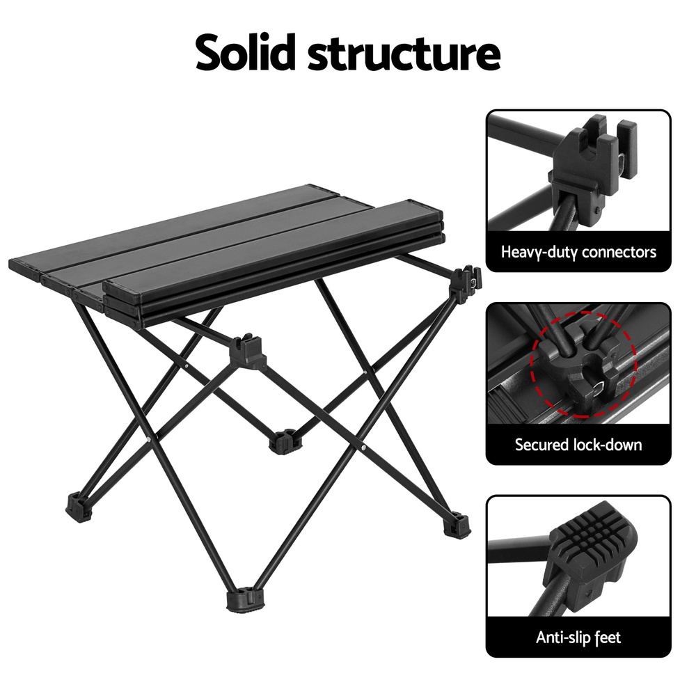 Weisshorn Folding Camping Table 40CM Roll Up Outdoor Picnic BBQ Aluminium Desk — image 5