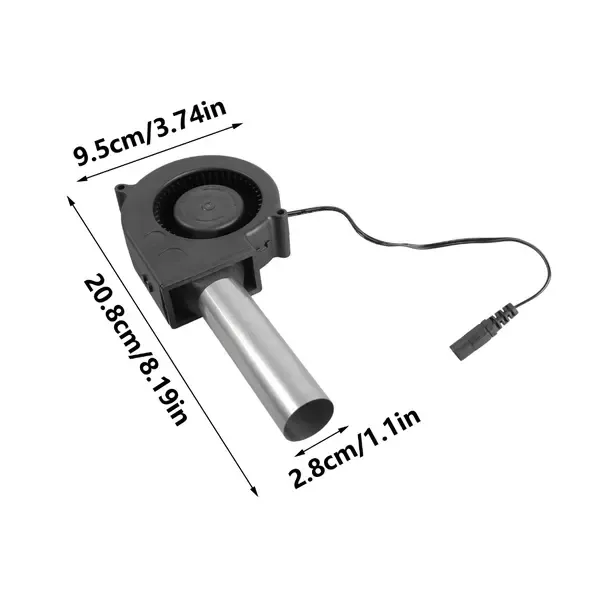 12 V Blower Fan with Stainless Steel Air Tube, Electric Charcoal Fire Starter for Grills, Stoves and Cooling Applications, Black — image 5