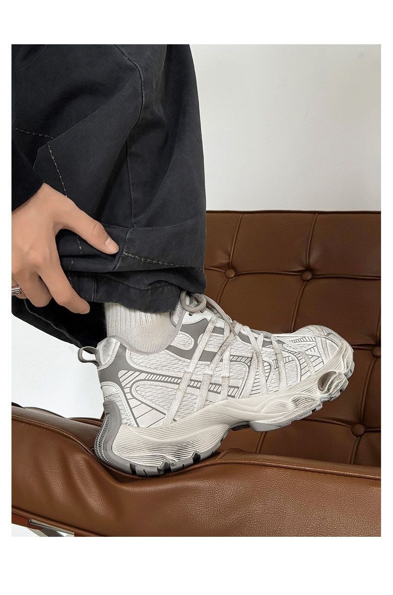 Chunky Sneakers Dad Shoes Thick Sole Sneakers High Street Sneakers Platform - Silver - Size 6(AU6/EU39) — image 4