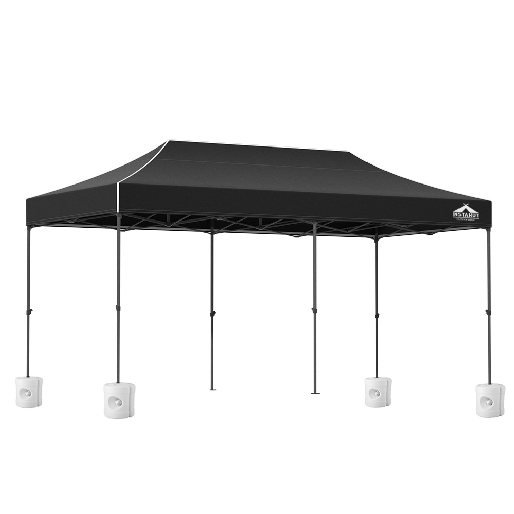 Instahut Gazebo Pop Up Marquee 3x6 Folding Outdoor 500D Tent Base Pod Black — image 2