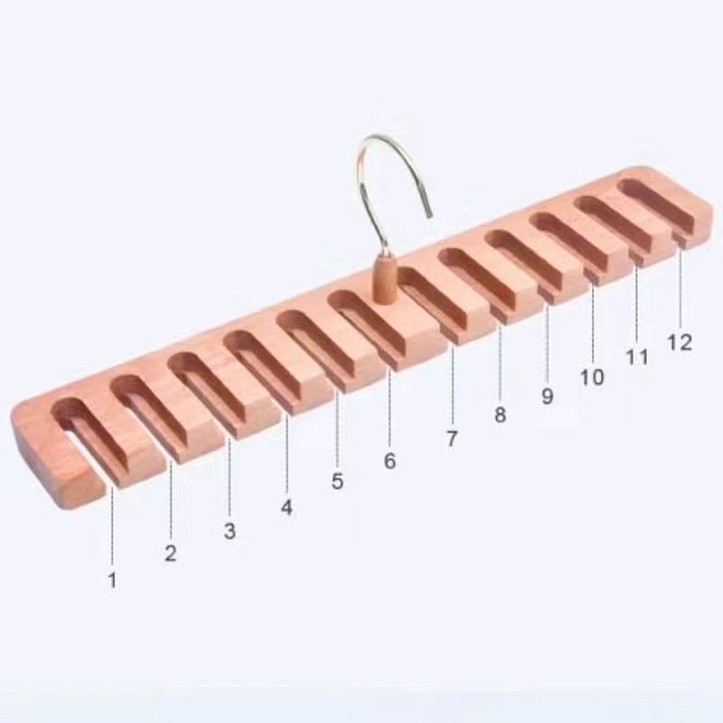 2 in 1 Wooden Wall Mount Belts Organizer, Belt Rack Organizer with 360° Swivel Hook, Tie and Belt Organizer