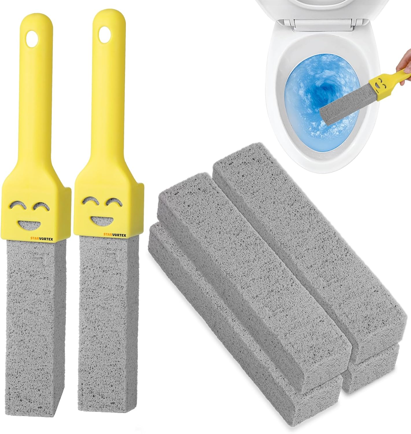 Toilet Pumice Cleaning Stone with 2 Handle