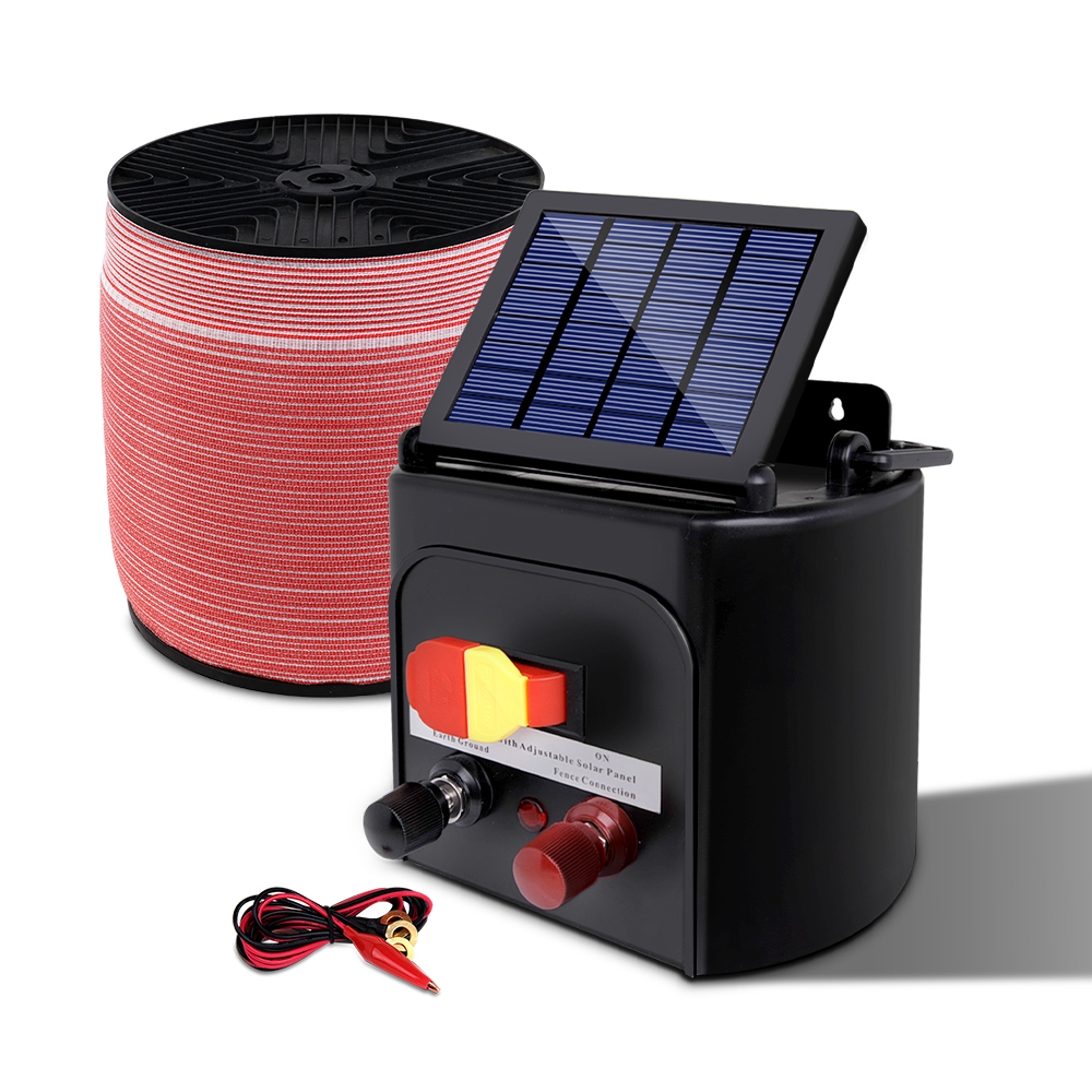 Giantz Fence Energiser 3KM Solar Powered Electric 1200M Poly Tape โ image 3