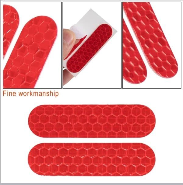 4ps rear wheel cover reflective sticker compatible with electric scooter red sticker left/right accessory reflective sticker โ image 5
