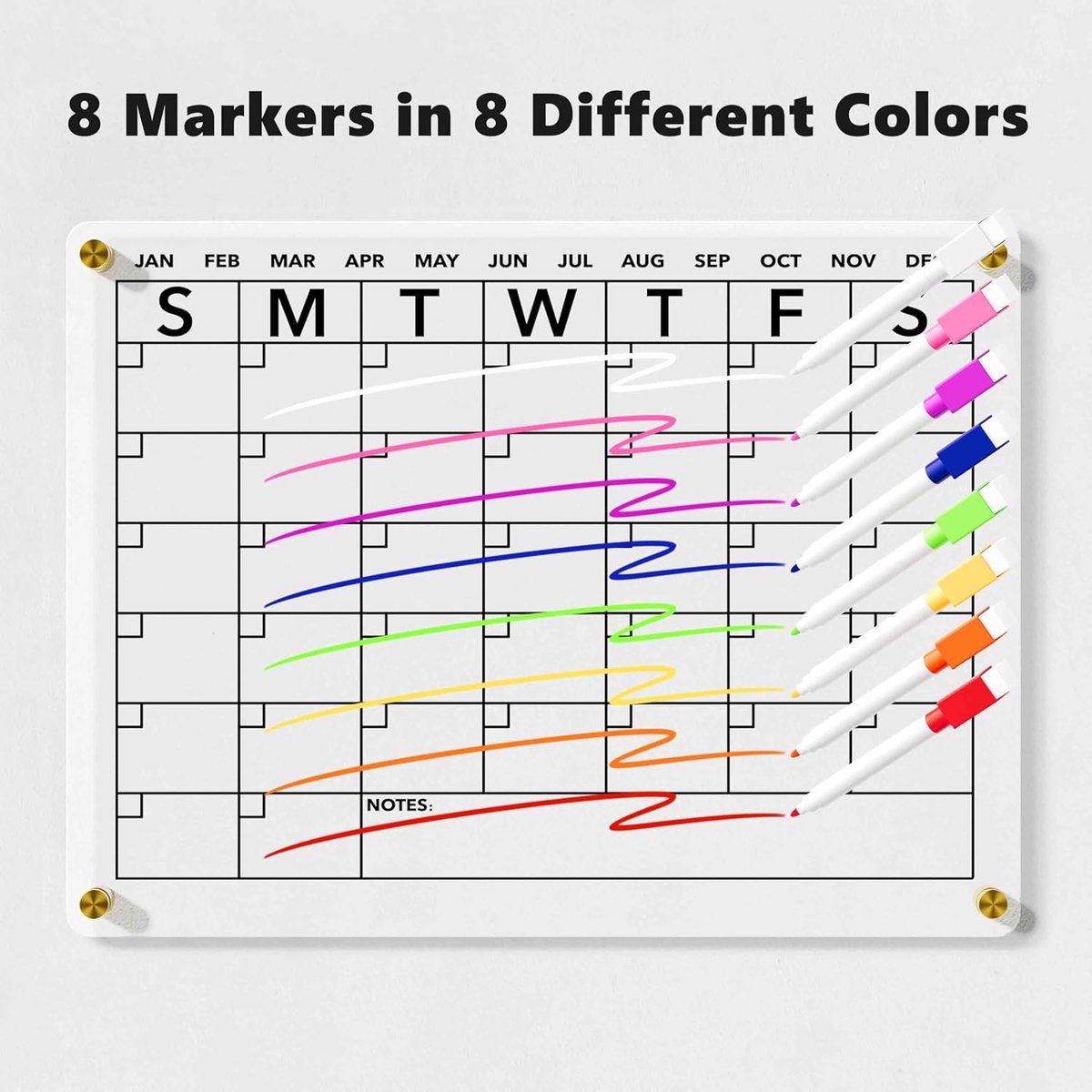 Magnetic Weekly Planner - Planning Board - Family Planner - To-Do Planner | Transparent Acrylic | Erasable | Includes 8 colored markers 30*40cm โ image 6