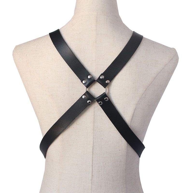 AX Punk PU Cross Strap for Men and Women Red โ image 4