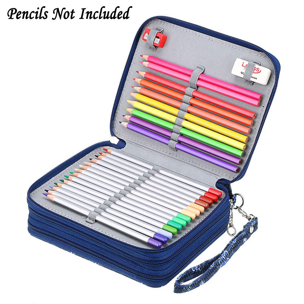 Portable 78-Slot Oxford Cloth Colored Pencil Zipper Case - Large Capacity Sketching & Drawing Stationery Pouch (Jungle Monkeys) โ image 2