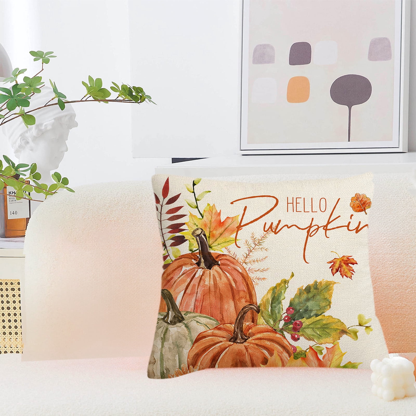 Fall Pillow Covers 18 x 18 inch Pumpkin Maple leaves Throw Pillow Covers Outdoor Autumn Thanksgiving Harvest Farmhouse Pillowcase Cushion Case for Home Sofa โ image 6