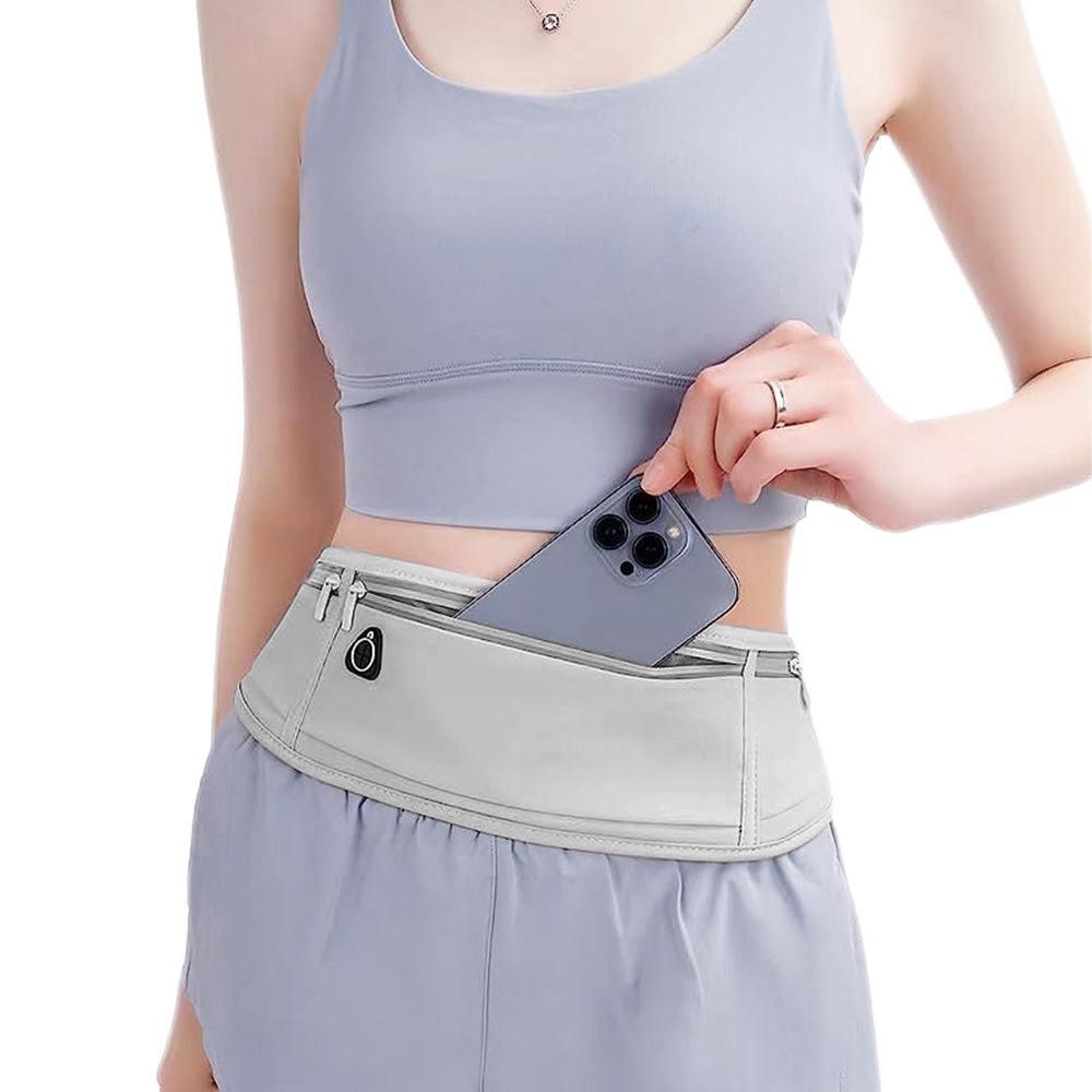 Running Belt Waist Pack Ultra Light Water Resistant Fitness Belt Waist Bag Light Gray โ image 2