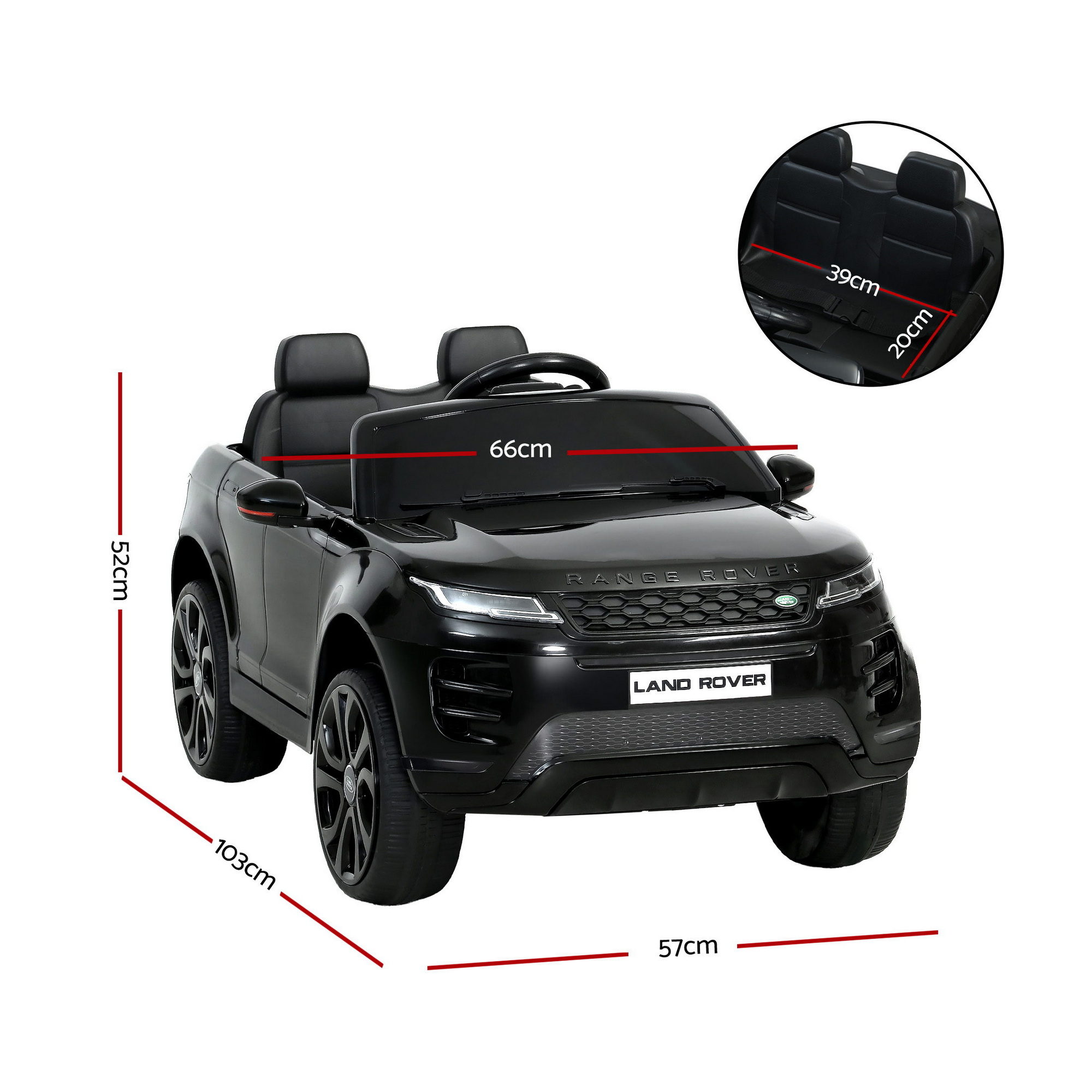 Rigo Ride On Car Kids Electric Ride On Cars Land Rover Licensed 12V Black — image 2