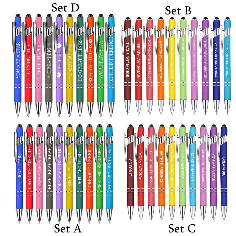 Funny Pens Swear Word Pen Set Black Ink Writing Pen Funny Office Diary Gift - Set C — image 4