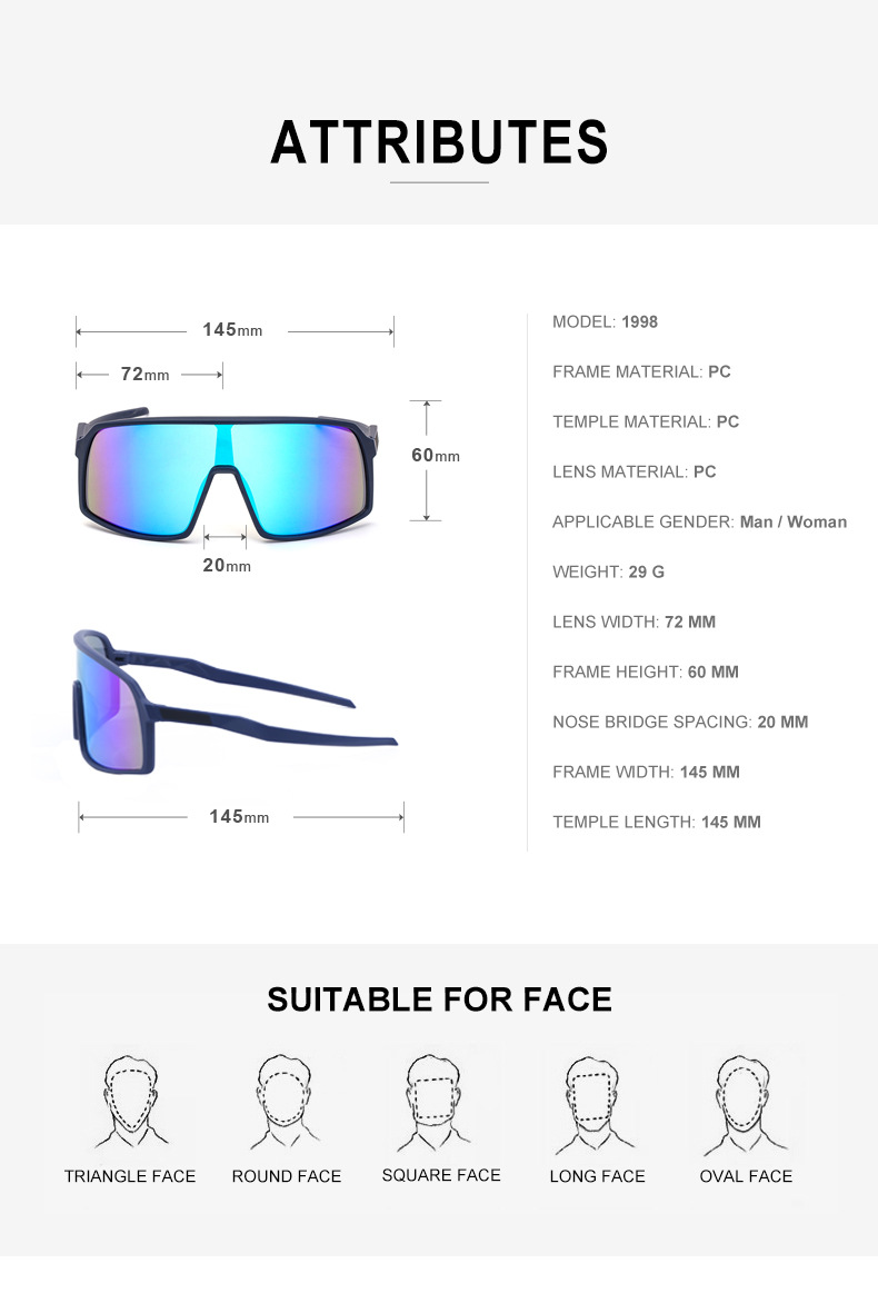 Cycling Sunglasses: Conquer the Road with Style and Protection Black colors β image 2