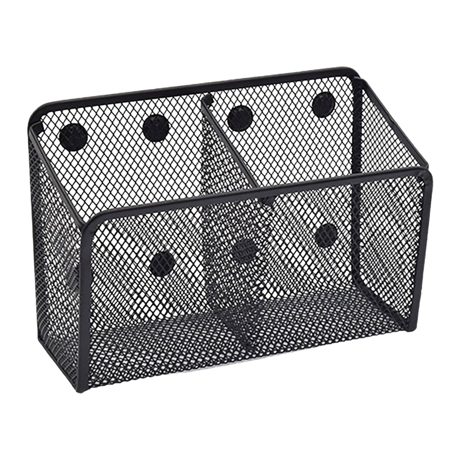 Magnetic Pen Holder, Heavy Duty 2 Slot Mesh Pencil & Marker Organizer for Desk, Extra Strong Magnets for Locker, Refrigerator, Dry Erase Board, Whiteboard