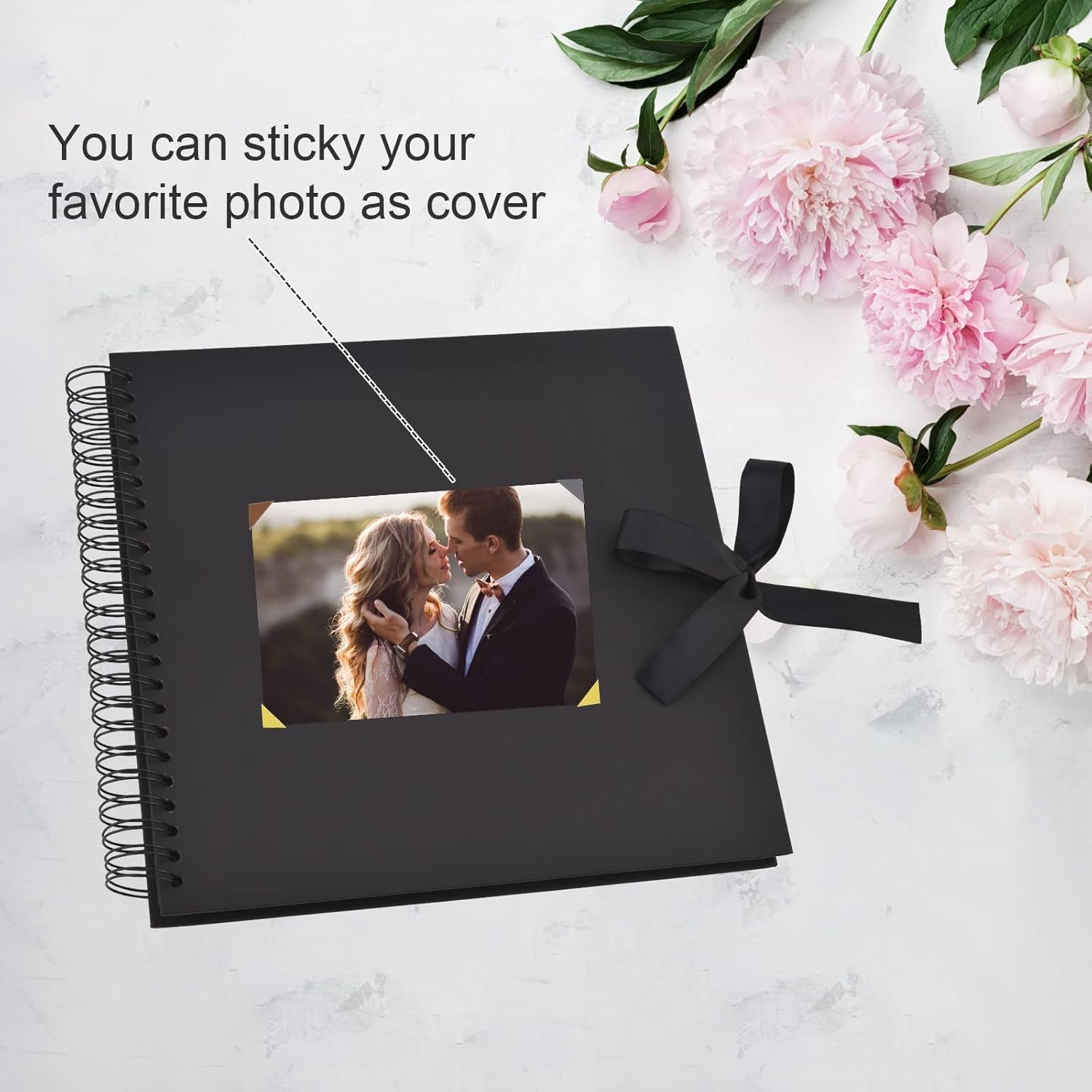 80 Pages Scrapbook Album with Metallic Markers,Craft Paper Photo Album for Wedding and Anniversary, Family DIY Scrapbook Accessories with Scrapbooking Stickers — image 3
